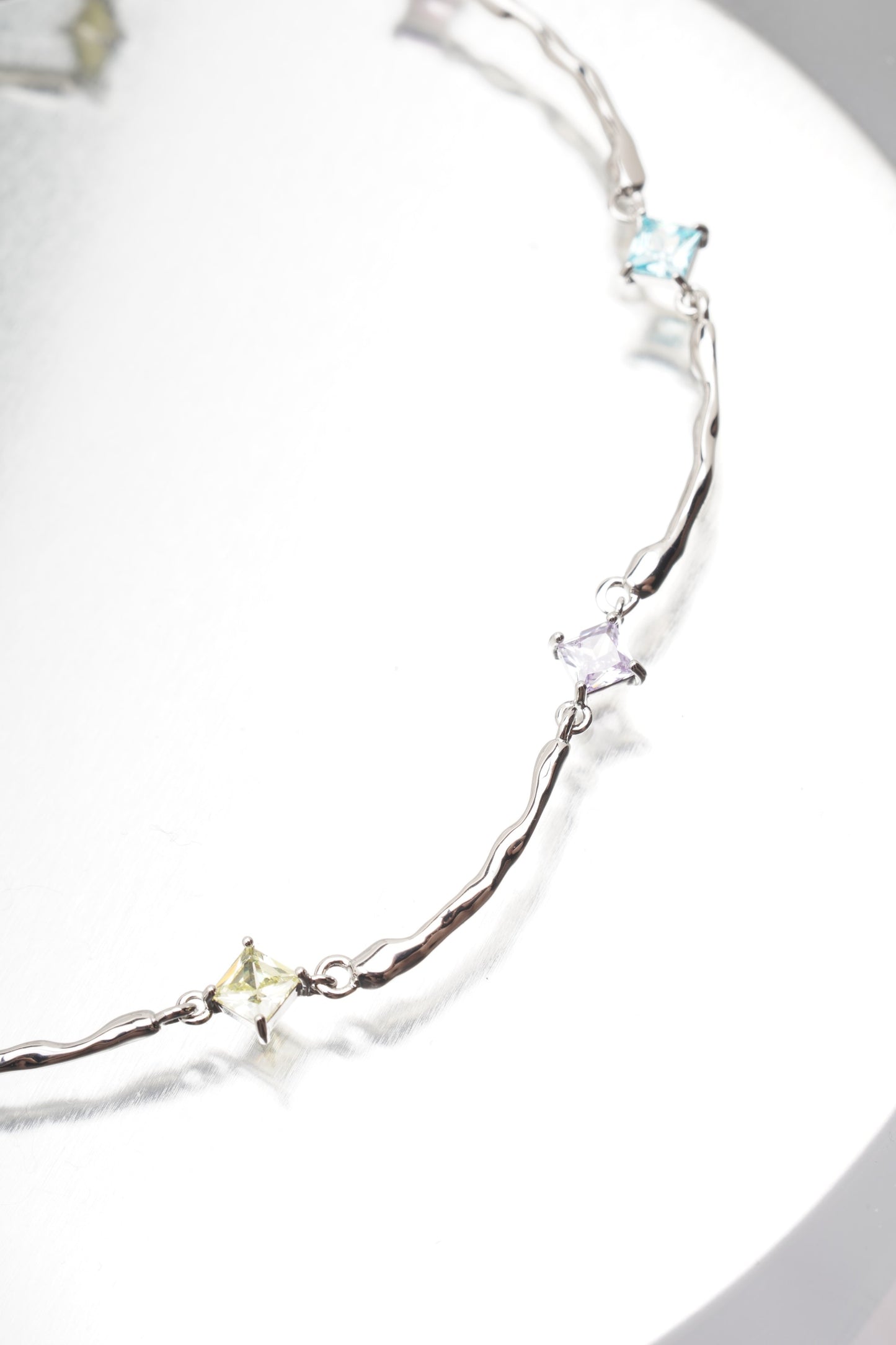 Pastel Zircon Bracelet & Necklace Bundle